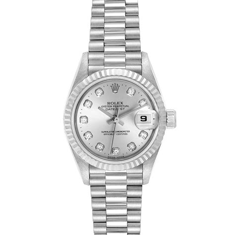 rolex lady datejust 26mm white gold diamonds